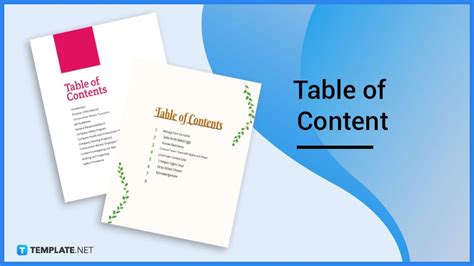 table  content    table  content definition types