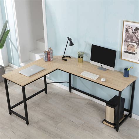 urhomepro modern simple office desk heavy duty corner computer desk computer table  wood