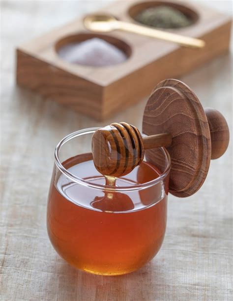 glass honey jar whisk