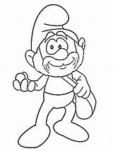 Pages Coloring Smurf Papa Recommended sketch template