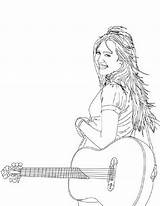 Coloring Stewart Miley Montana Hannah Guitar Her Netart sketch template