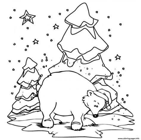 polar bear  winterc coloring page printable