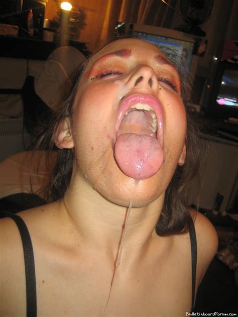 cum mouth open tongue out