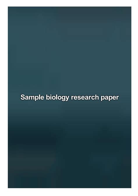 sample biology research paper  robinson tina issuu