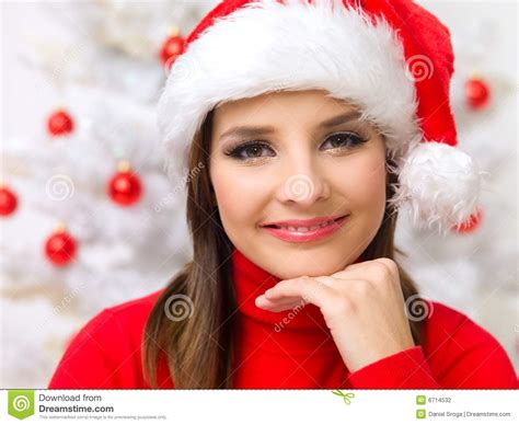 christmas beauty stock photo image  enjoy santa people