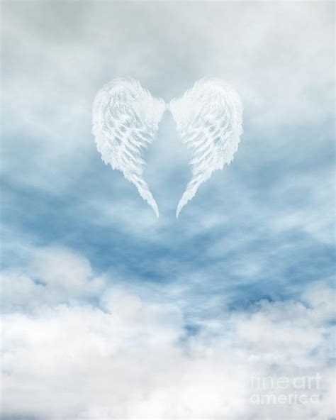 Angel Wings In Cloudy Blue Sky Digital Art By Fairy Fantasies