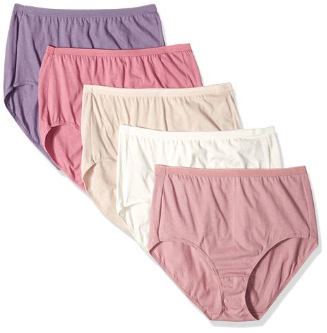 Hanes Women S Plus Size Cotton Brief Panty Multipack Amazon