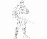 Ninja Gaiden Coloring Pages Hayabusa Ryu Rain Warrior sketch template