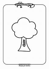 Tree Trees Simple Three Coloring Pages Easy Print Large Toddlers sketch template