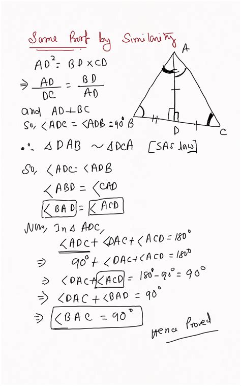 update ans in triangle abc ad perpendicular to bc and ad2 bd x cd