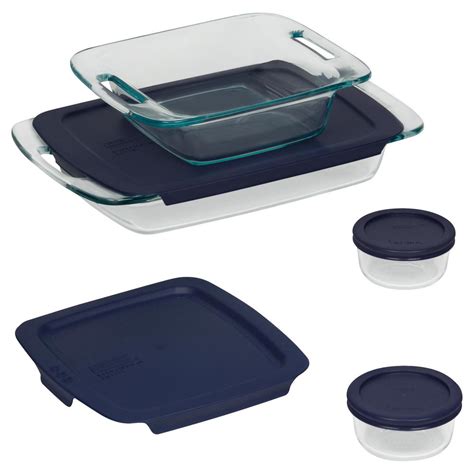 Pyrex 8 Piece Glass Mixing Bowl And Bakeware Set With Lids