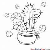 Coloring Cactus Pages Outline Pot Drawing Sheet Title Paintingvalley sketch template