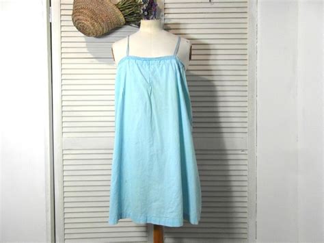 Hand Dyed Cotton Antique Nightie Slip Dress Nightgown Plus Size Night