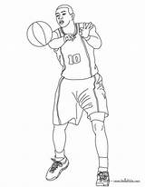 Coloring Pages Basketball Ball Player Passing Drawing Shooting Color Hellokids Shot Johnson Magic Print Getdrawings Jump Chest Pass sketch template