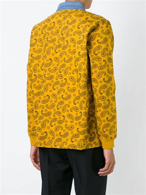 Lyst Stussy Paisley Print Long Sleeve Polo Shirt In