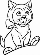 Cat Coloring Color Pages Print sketch template