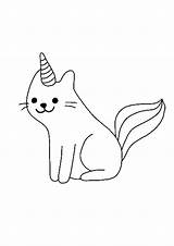 Unicorn Kitty Coloringpagesonly Mermaid Colouring sketch template