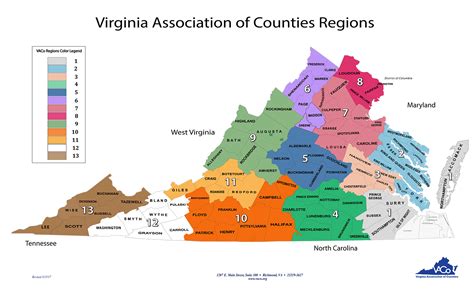 vaco regions virginia association  counties