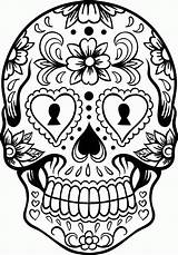 Coloring Pages Skull Wall Sugar Teens Adults sketch template