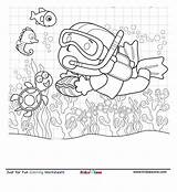 Scuba Kidzezone Book Diver sketch template