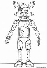 Foxy Coloring Fnaf Pages Toy Printable Print Color sketch template