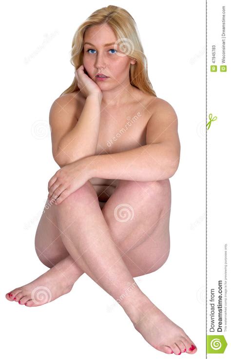 Plus Size Nude Woman Isolated Stock Image Image Of