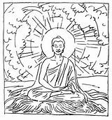 Buddha Meditating Buddhist Bodhi Buddhism Meditation Sheets Buddhismo Adult sketch template