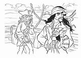 Sparrow Jack Coloring Pages Captain Pirates Caribbean Elizabeth Swann Coloringkidz Kids Template sketch template