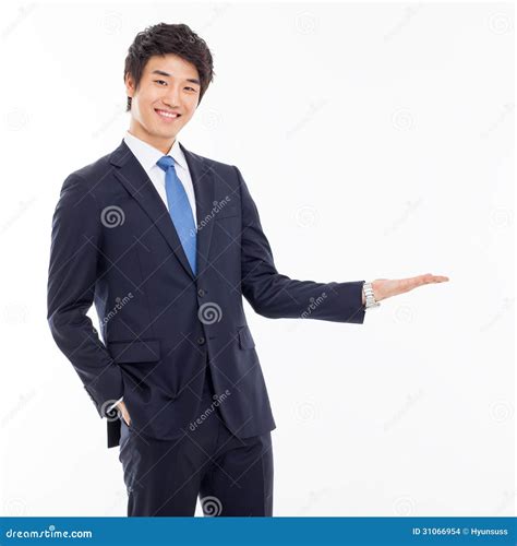 young asian business man showing  stock photo image  people person