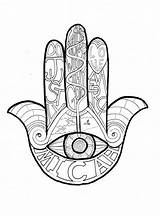 Hamsa Outlines Draw sketch template