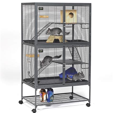 midwest critter nation double unit  stand small animal cage petco