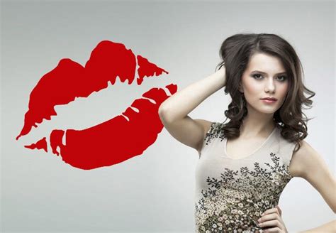 welcome sex lady red kiss lip pattern wall stickers home decor sticker