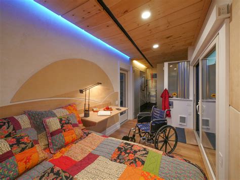 wheelchair friendly wheel pad tiny house proves universal design   cool