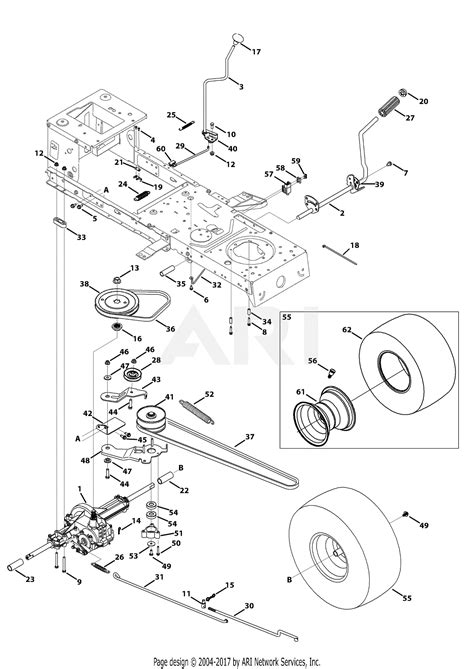 mtd wslt  parts diagram  transmission drive assembly