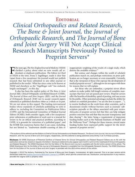clinical orthopaedics  related research  bone joint