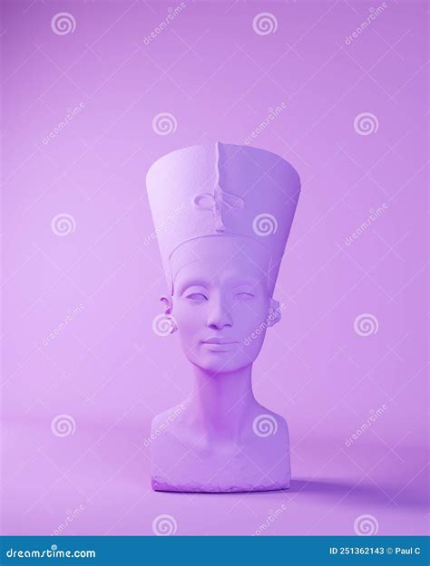purple queen nefertiti bust head egyptian lavender goddess face front
