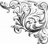 Corner Ornament Scroll Scrolls Designs Vintage Baroque Victorian Clipart Graphics Filigree Drawing Frame Ornaments Clip Ornamental Fairy Pattern Graphicsfairy French sketch template
