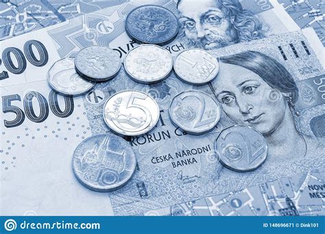 Money Of Czech Republic Banknotes And Coins On Tourist