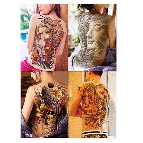 4 sheets extra large back sexy temporary tattoos sticker for men women