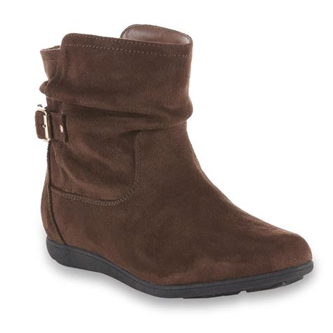 Basic Editions Womens Elliot Slouch Ankle Boot Dark Brown
