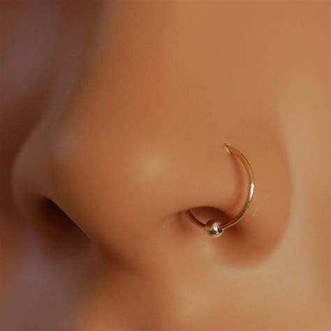 silver nose hoop earring tiny ball nose ring tiny nose hoop etsy