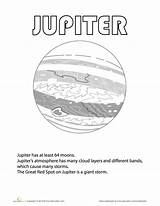 Jupiter Coloring Pages Planet Facts Worksheets Choose Board Grade Second sketch template