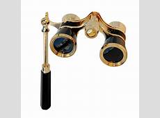 HQRP Theater Opera Glasses 3x25 Optics Black Gold with Handle