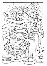Coloring Pages Tragedy Masks Comedy Visit Adult Drama sketch template