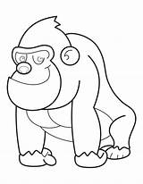 Gorilla Ape Silverback Bestcoloringpagesforkids Dolphin Coloringhome Apes Coll sketch template