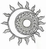 Sonne Mond Sterne Zeichnung Malvorlagen Sibylle Hitz Tuschezeichnungen sketch template