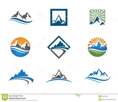 bergen logo template vector illustratie illustration  blauw