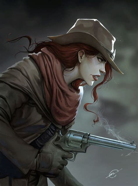 the few and cursed redhead by clonerh character portraits cowgirl