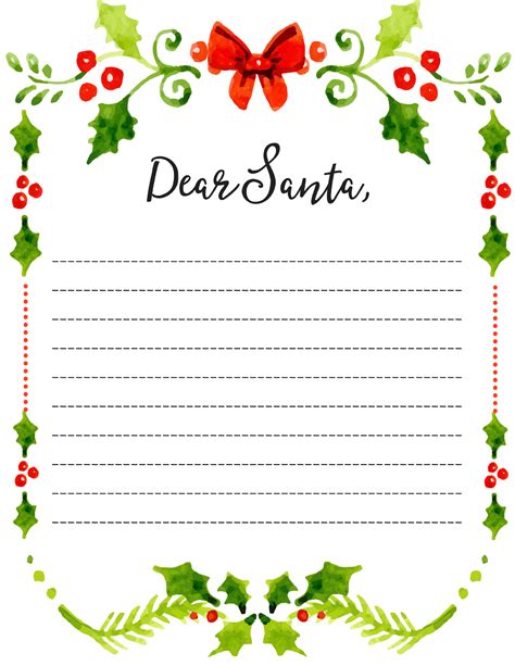 dear santa letter printable fill  blank santa letter