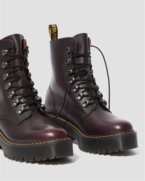 leona womens vintage leather heeled boots dr martens